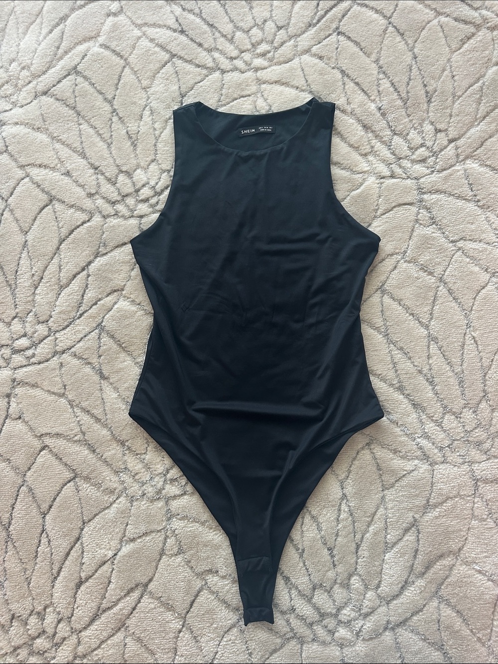 SHEIN Black Sleeveless High Neck Bodysuit